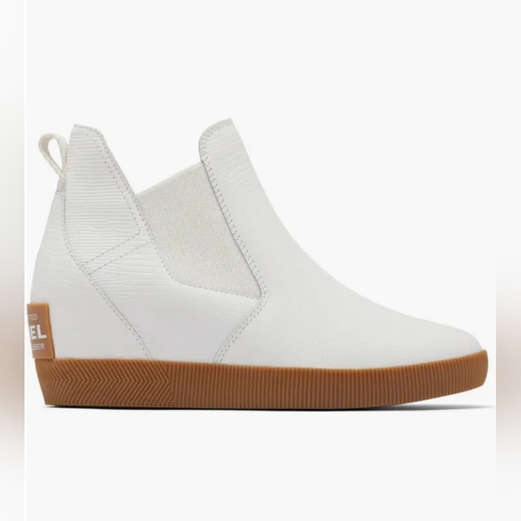 Sorel Women Size 8.5 Out N About Wedge II White Slip-On Waterproof Shoes Booties - Picture 3 of 9